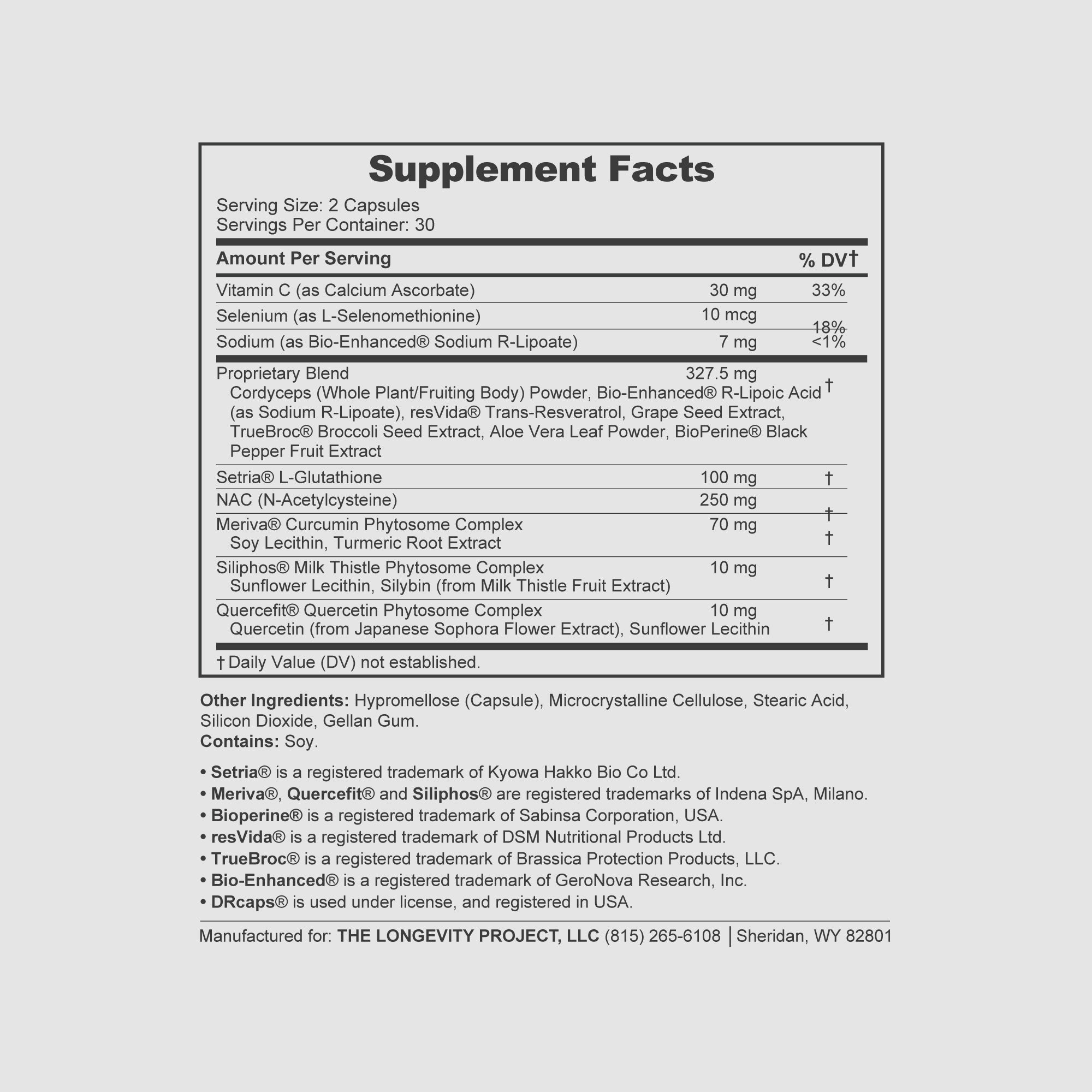 Glutathione Amino Complex – 14-in-1 antioxidant formula with 8 patented ingredients + DRcaps®