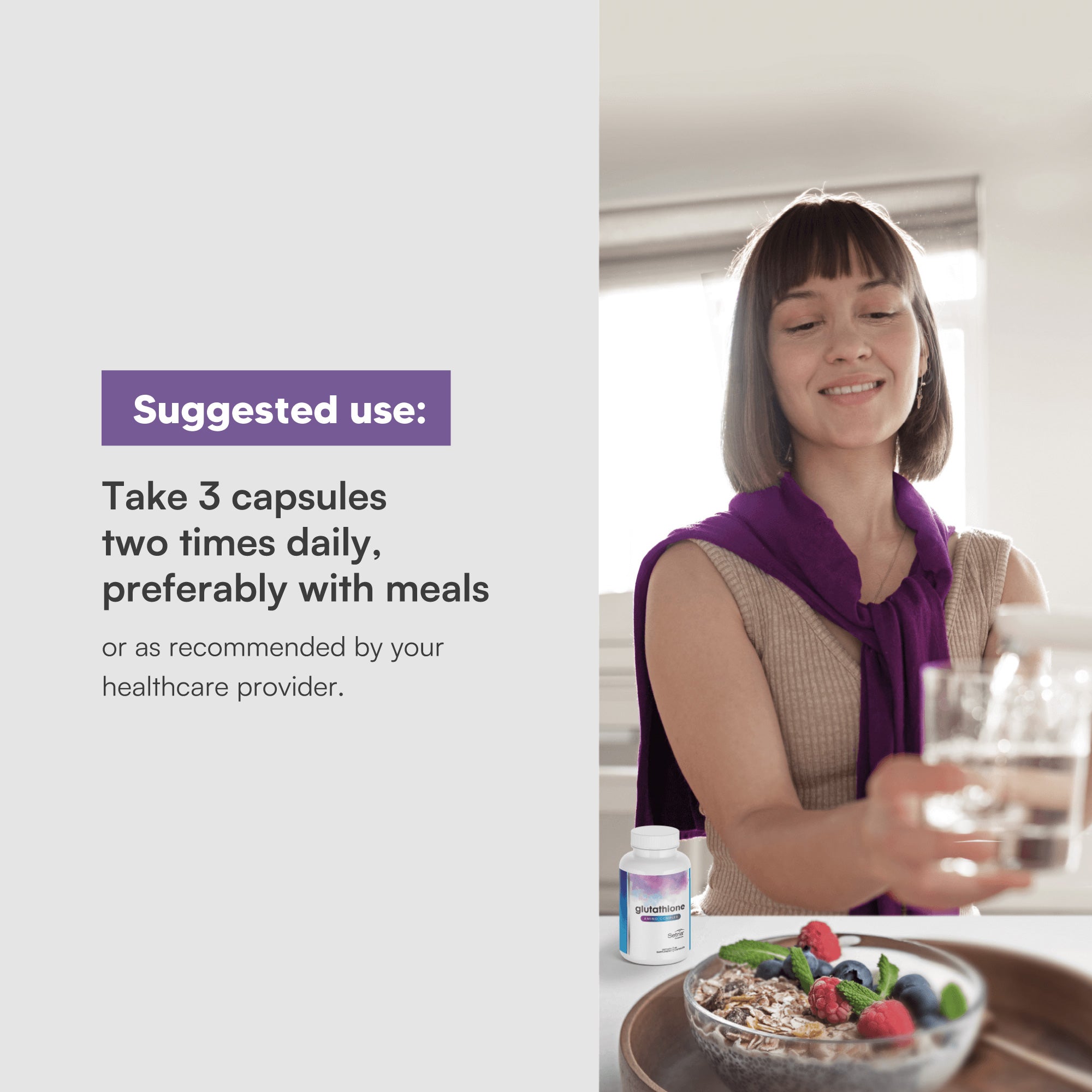 Glutathione Amino Complex with Setria®, Meriva® Curcumin & NAC – Antioxidant Support for Liver Detox and Immune Health